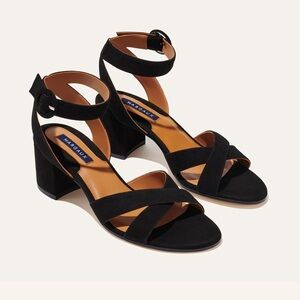 Margaux City Sandal in Black Suede